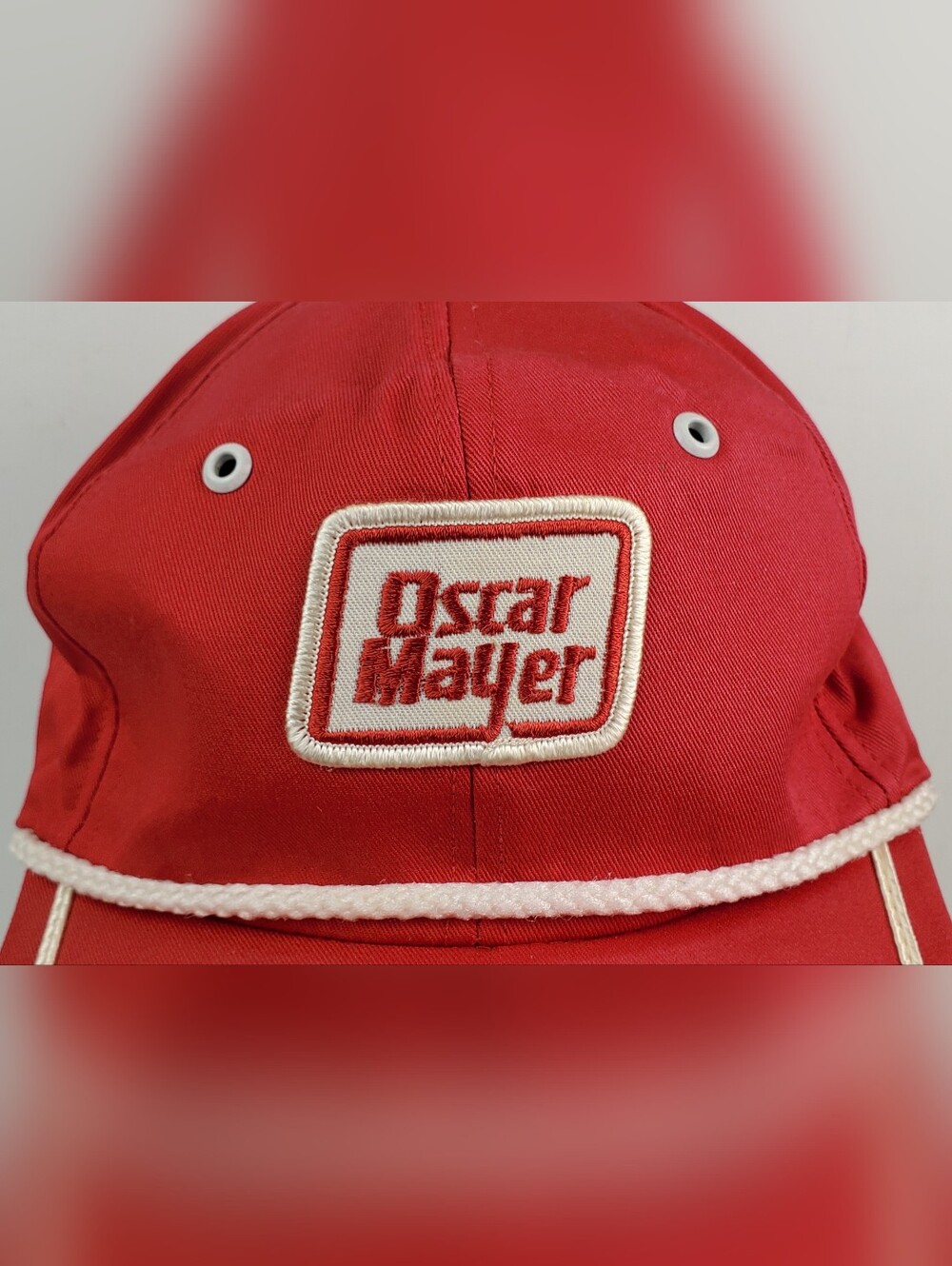 Oscar Mayer VTG Rope Snapback Hat Cap USA Made w/ FLAWS - GUC